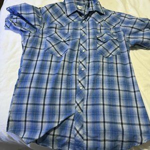 Wrangler Wrancher Pearl Snap Shirt Mens Medium
